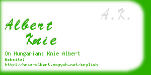 albert knie business card